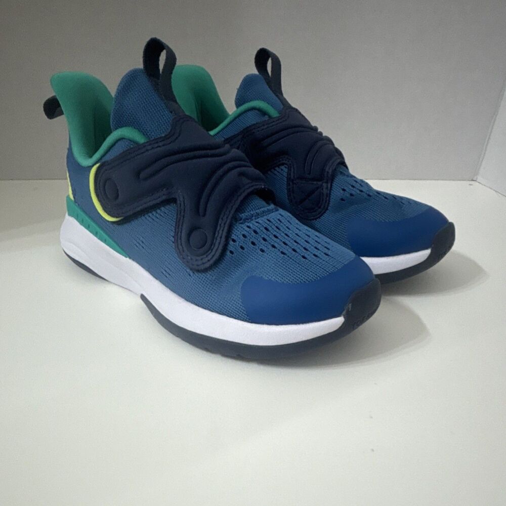All in Motion Kids Peyton Sneakers Size 11 Blue Green Hook & Loop Shoes